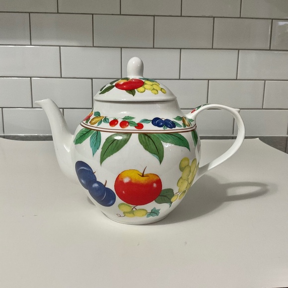 VTG Eden by Roy Kirkham English Fruit Motif Teapot 1992 - Picture 1 of 10